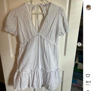 NWOT ZARA Embroidered White Unlined Dress Swim Coverup